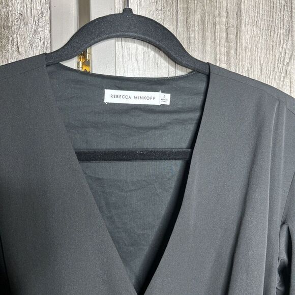 Rebecca Minkoff Black Mary Wrap Top Size Small - Picture 3 of 8